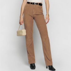 Cynthia High Rise Straight Long Corduroy Pants